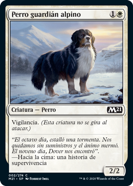Carta Magic "Perro guardián alpino" con tipo "Perro".