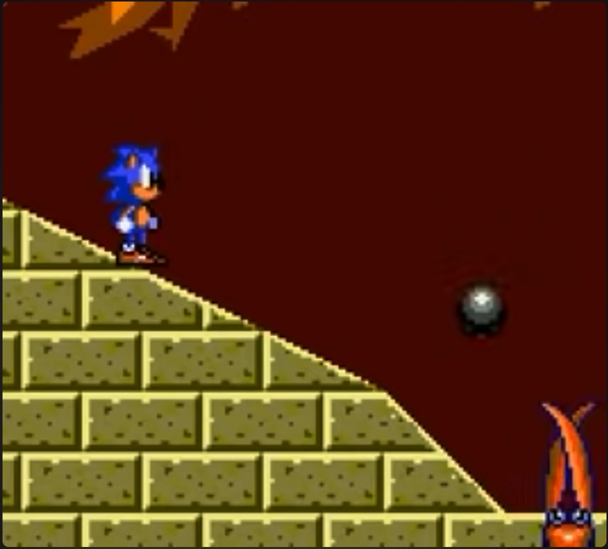 Captura do primeiro xefe do Sonic 2.